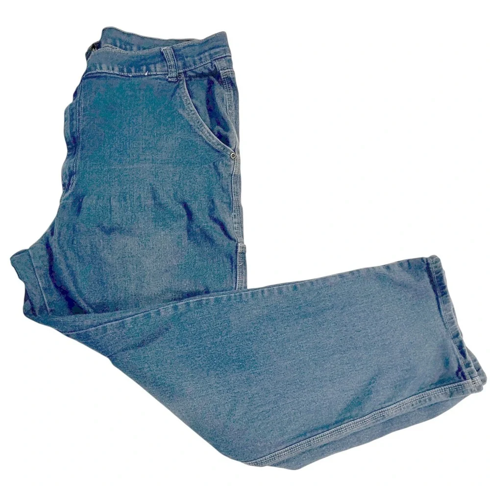 STANLEY Men's Blue Denim Carpenter Work Jeans Size 38x30 Loose Baggy Straight - Picture 6 of 6